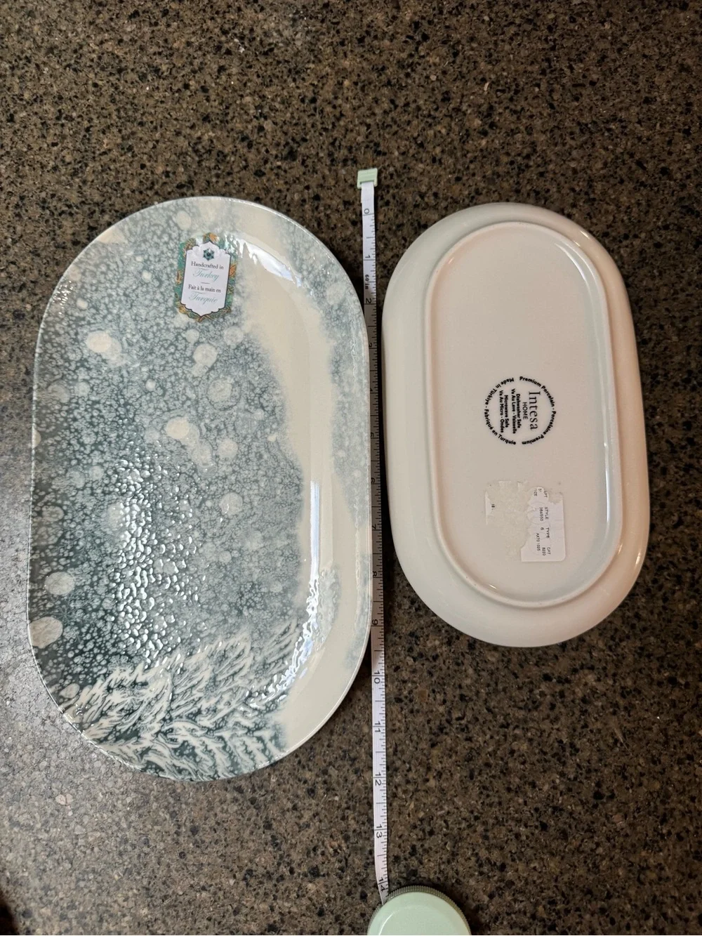 Handcrafted in Turkey Intesa Home Christmas Snowflake Oval Platter Set of 2